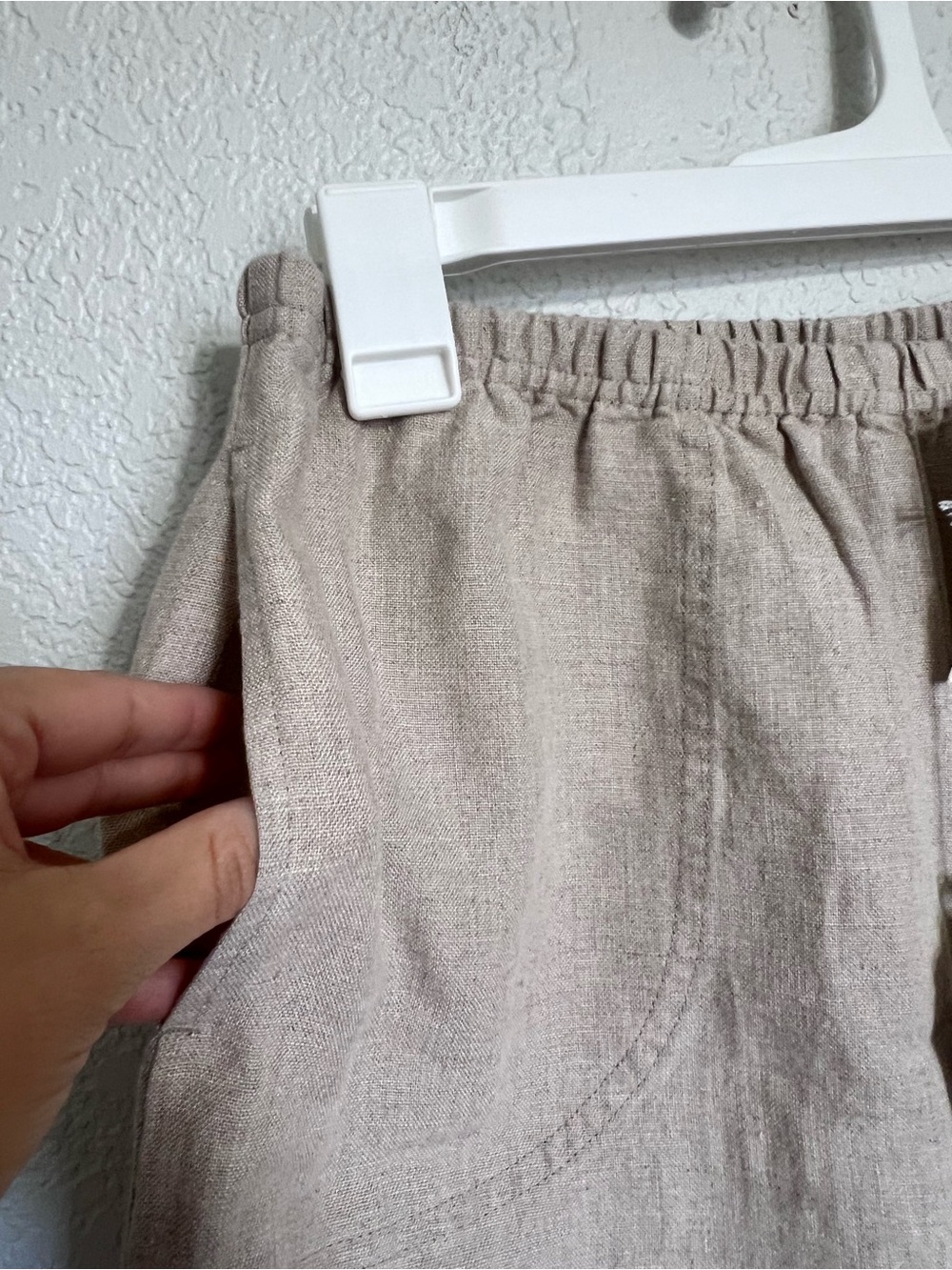 J.Jill Linen Pull-On Shorts Khaki Tan Elastic Waist Relaxed Fit - Picture 3 of 7